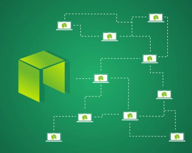 Neo blockchain bitcoin arka plan stili
