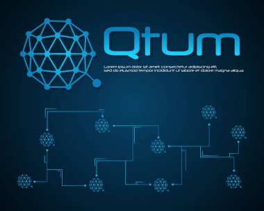 Qtum blockchain bitcoin arka plan tasarım