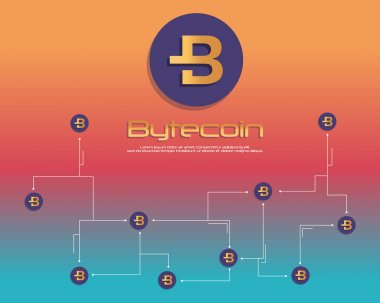 Arka plan bytecoin blockchain tarzı koleksiyonu