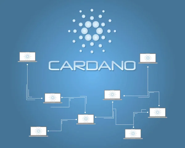 Cardano blockchain verbindung hintergrund stil — Stockvektor