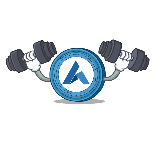 Fitness Ardor moneda personaje de dibujos animados — Vector de stock