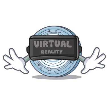 Sanal gerçeklik Stratic sikke maskot karikatür ile