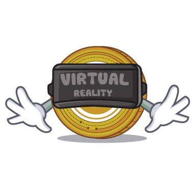 Sanal gerçeklik urgan sikke maskot karikatür ile