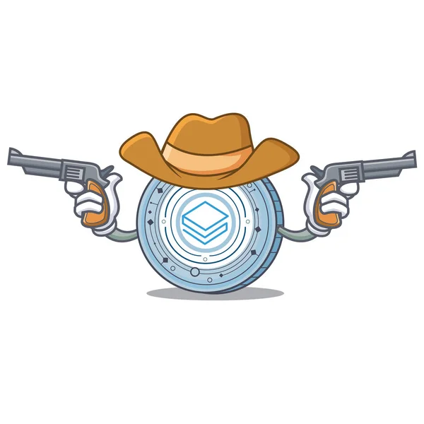 Cowboy-Comicfigur mit Stratic Coin — Stockvektor