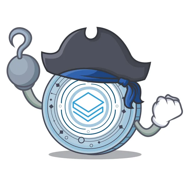 Piraten schichtige Münze Charakter Cartoon Vektor Illustration — Stockillustration Piraten-Coin-Cartoon — Stockvektor