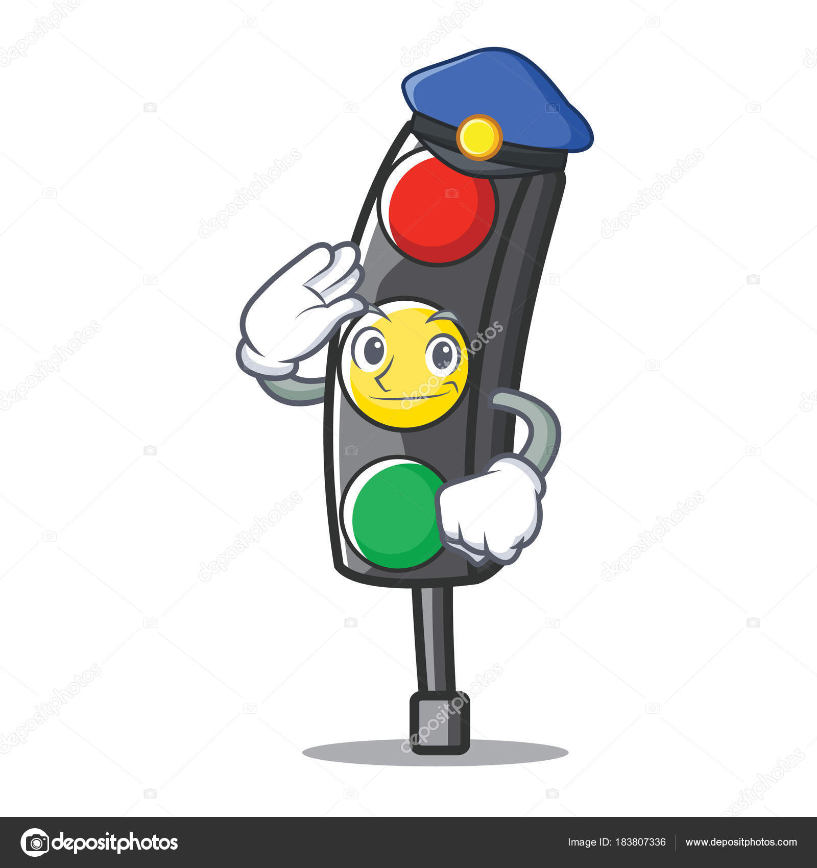 Police traffic light character cartoon Stock Vector Image by ©kongvector  #183807336