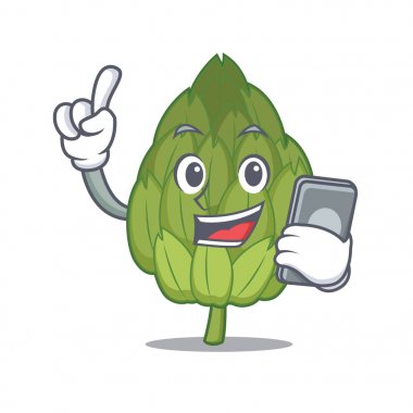 Telefon enginar karakter karikatür tarzı ile