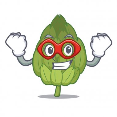 Süper kahraman enginar karakter karikatür tarzı