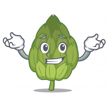 Sırıtan enginar karakter karikatür tarzı