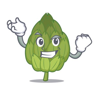 Başarılı enginar karakter karikatür tarzı