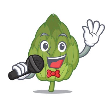 Şarkı enginar maskot karikatür tarzı