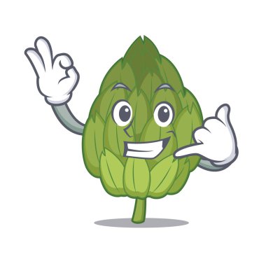 Enginar maskot karikatür tarzı beni ara