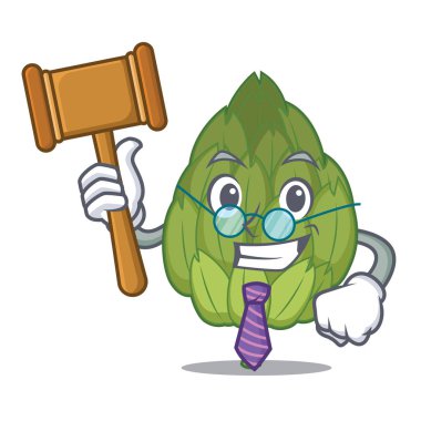 Yargıç enginar maskot karikatür tarzı