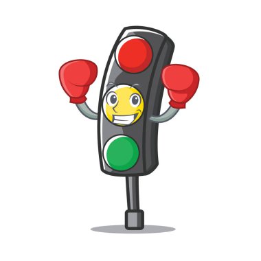 Boks trafik ışığı karakter karikatür