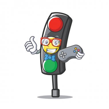 Oyun trafik ışığı karakter karikatür