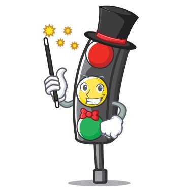 Sihirbaz trafik ışığı karakter karikatür