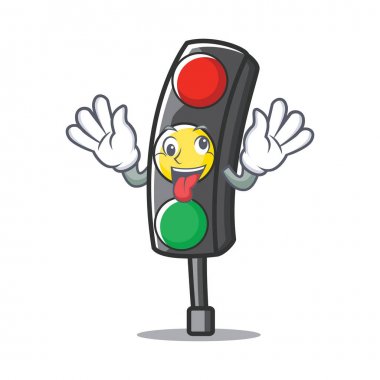 Deli trafik ışığı karakter karikatür