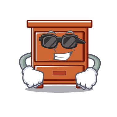 Süper cool ahşap çekmece karakter karikatür