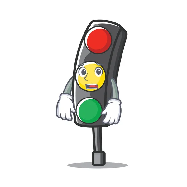 Tired traffic light character cartoon — Stock Vector