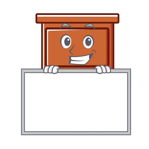 Usmíval se deska dřevěná zásuvka znakové karikatury — Stockový vektor
