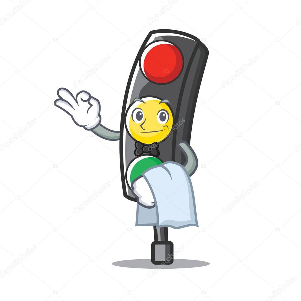 Waiter traffic light character cartoon