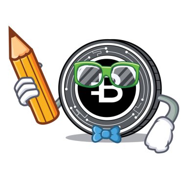 Öğrenci Bytecoin sikke karakter karikatür