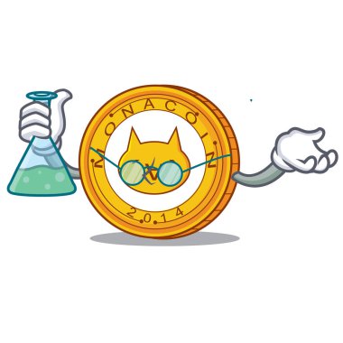 Profesör mimar Monacoin karakter karikatür tarzı