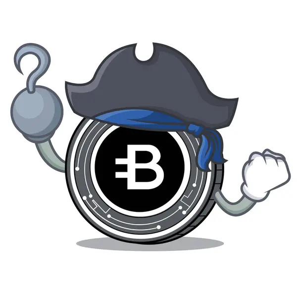 Piraten Bytecoin Münze Charakter Cartoon Vektor Illustration — Stockillustration Piraten Bytecoin Coin Charakter Cartoon — Stockvektor