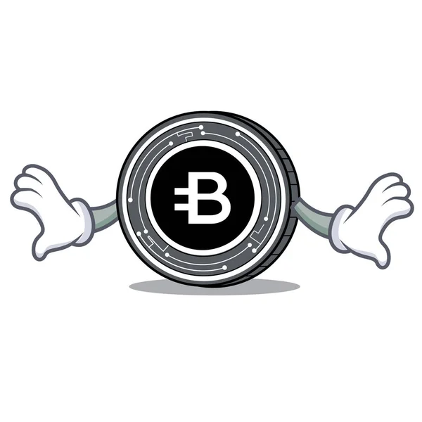 Choque Bytecoin moeda mascote desenhos animados — Vetor de Stock