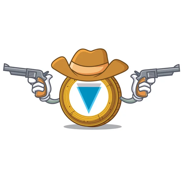 Cowboy Verge personaje de la moneda de dibujos animados — Vector de stock