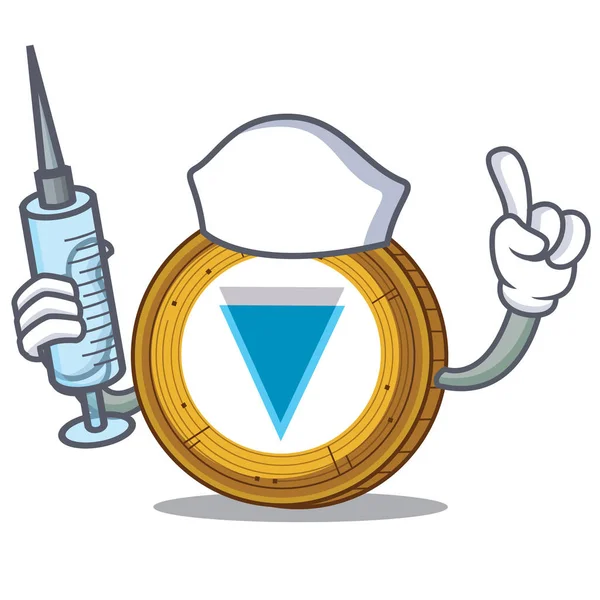 Enfermera Verge moneda personaje de dibujos animados — Vector de stock