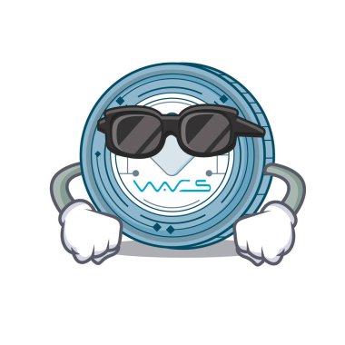 Süper cool dalgalar sikke karakter karikatür