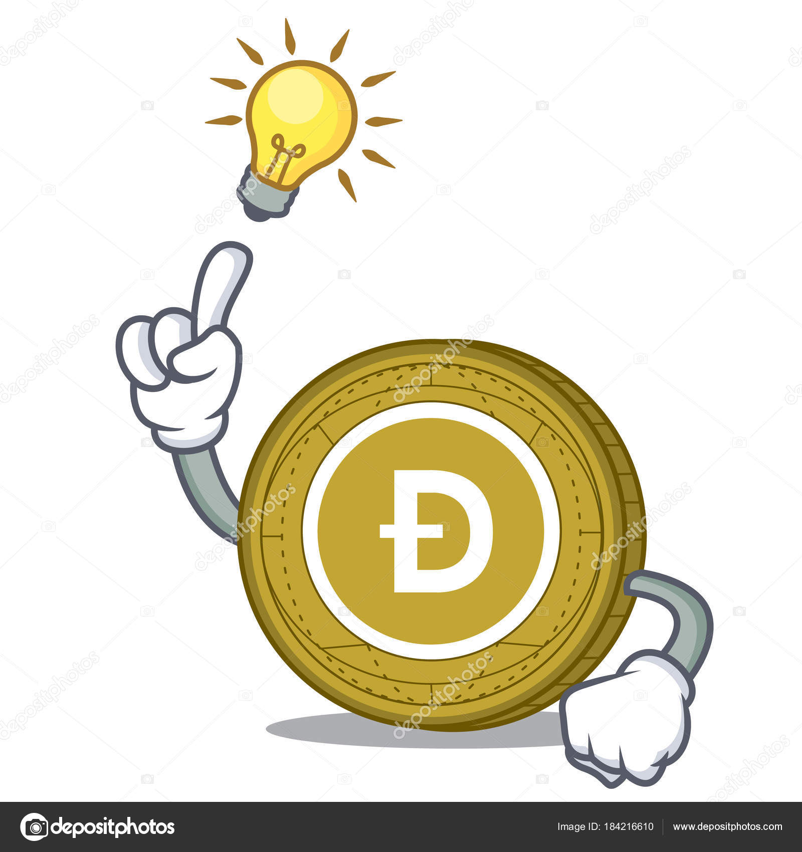 Have An Idea Dogecoin Mascot Cartoon Style Vector Image By C Kongvector Vector Stock 184216610