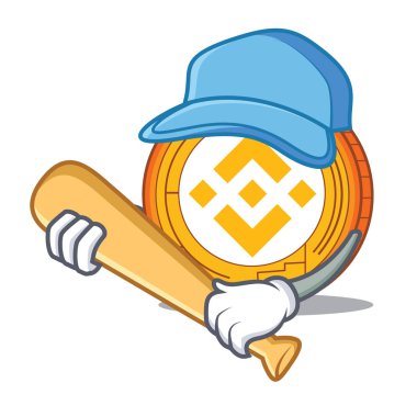 Beyzbol Binance sikke karakter catoon oynarken