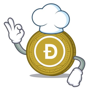 Şef Dogecoin karakter karikatür tarzı