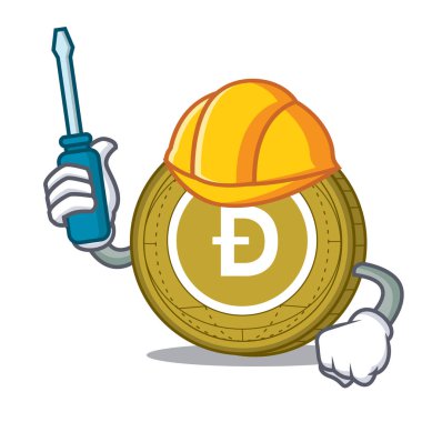 Otomotiv Dogecoin maskotu karikatür tarzı
