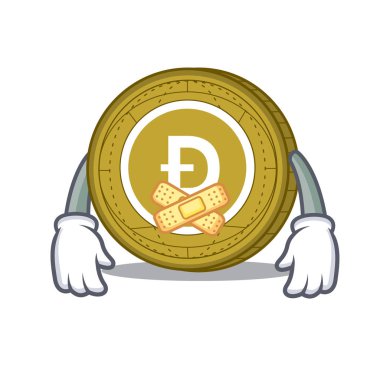 Sessiz Dogecoin maskotu karikatür tarzı
