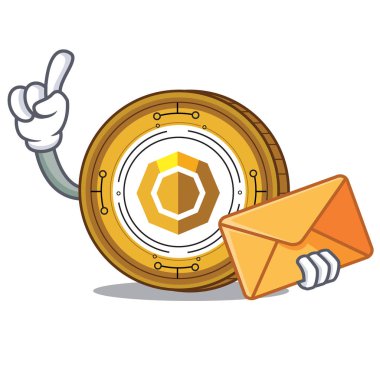 Zarf komodo sikke karakter karikatür ile