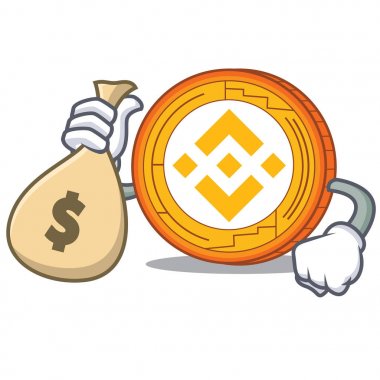 Para çantası Binance bozuk para karakter catoon ile