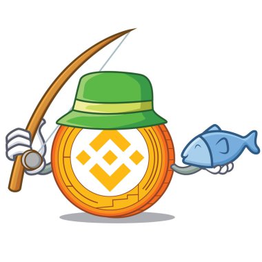 Binance para maskot catoon Balık tutma