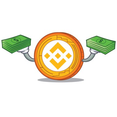 Para Binance para maskot catoon ile