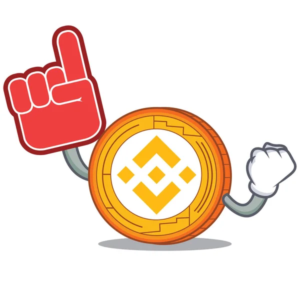 Skum finger Binance mynt maskot catoon — Stock vektor