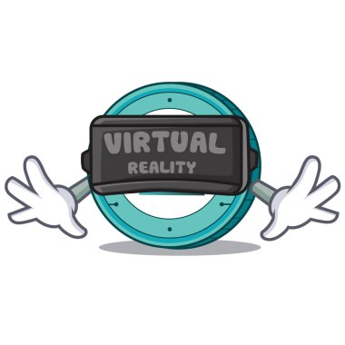 Sanal gerçeklik tuz madeni para maskot karikatür ile