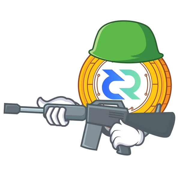 陆军 Decred 硬币字符卡通 — 图库矢量图片