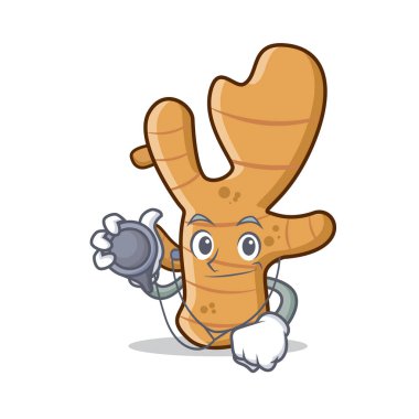 Doktor zencefil karakter karikatür tarzı