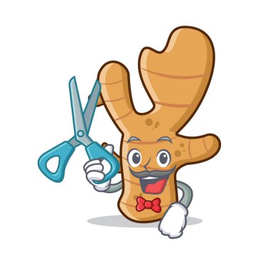 Kuaför zencefil karakter karikatür tarzı