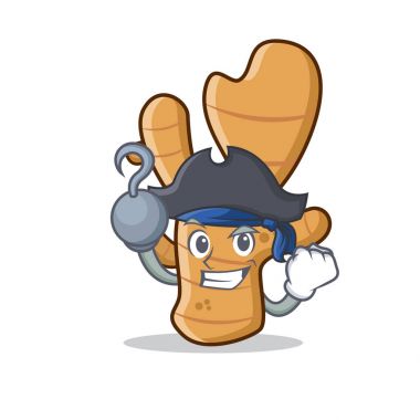 Korsan zencefil karakter karikatür tarzı