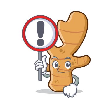 İşareti zencefil karakter karikatür tarzı ile