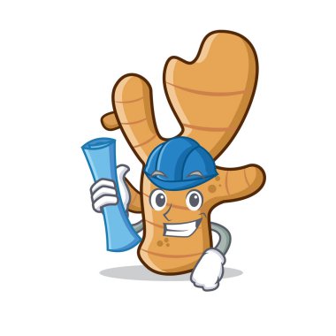 Mimar zencefil karakter karikatür tarzı