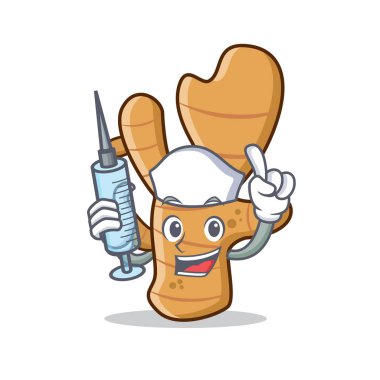 Hemşire zencefil karakter karikatür tarzı